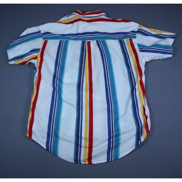 Vintage Chaps Ralph Lauren Vertical Striped Short Sleeve Lightweight Sz L - Picture 4 of 11